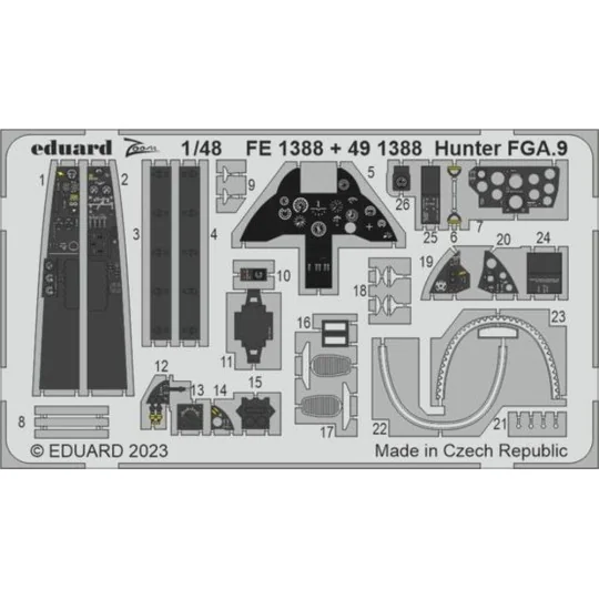 Hunter FGA.9 1/48 AIRFIX, 1/48 - Eduard Accessories FE1388 Hunter FGA.9 1/48 AIRFIX, 1/48 - Eduard Accessories FE1388
