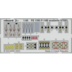 F-14B seatbelts STEEL 1/48 GREAT WALL HOBBY, 1/48 - Eduard Accessor...