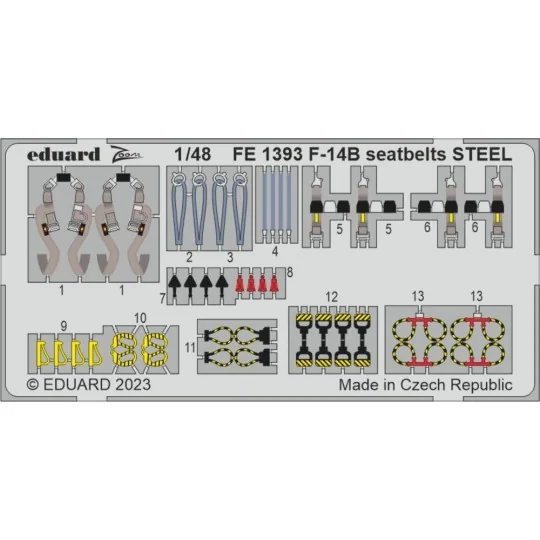 F-14B seatbelts STEEL 1/48 GREAT WALL HOBBY, 1/48 - Eduard Accessor...