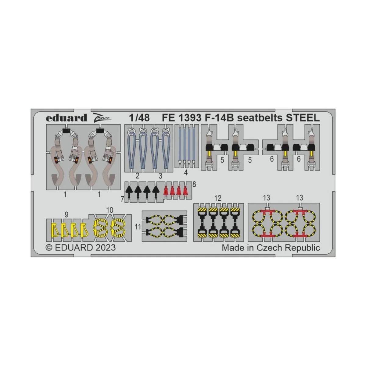 F-14B seatbelts STEEL 1/48 GREAT WALL HOBBY, 1/48 - Eduard Accessor...