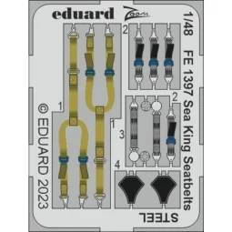 Sea King seatbelts STEEL 1/48 AIRFIX - Eduard Accessories FE1397