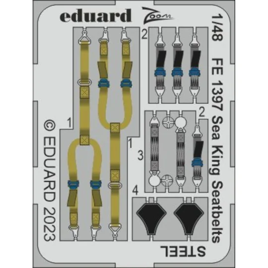 Sea King seatbelts STEEL 1/48 AIRFIX, 1/48 - Eduard Accessories FE1397