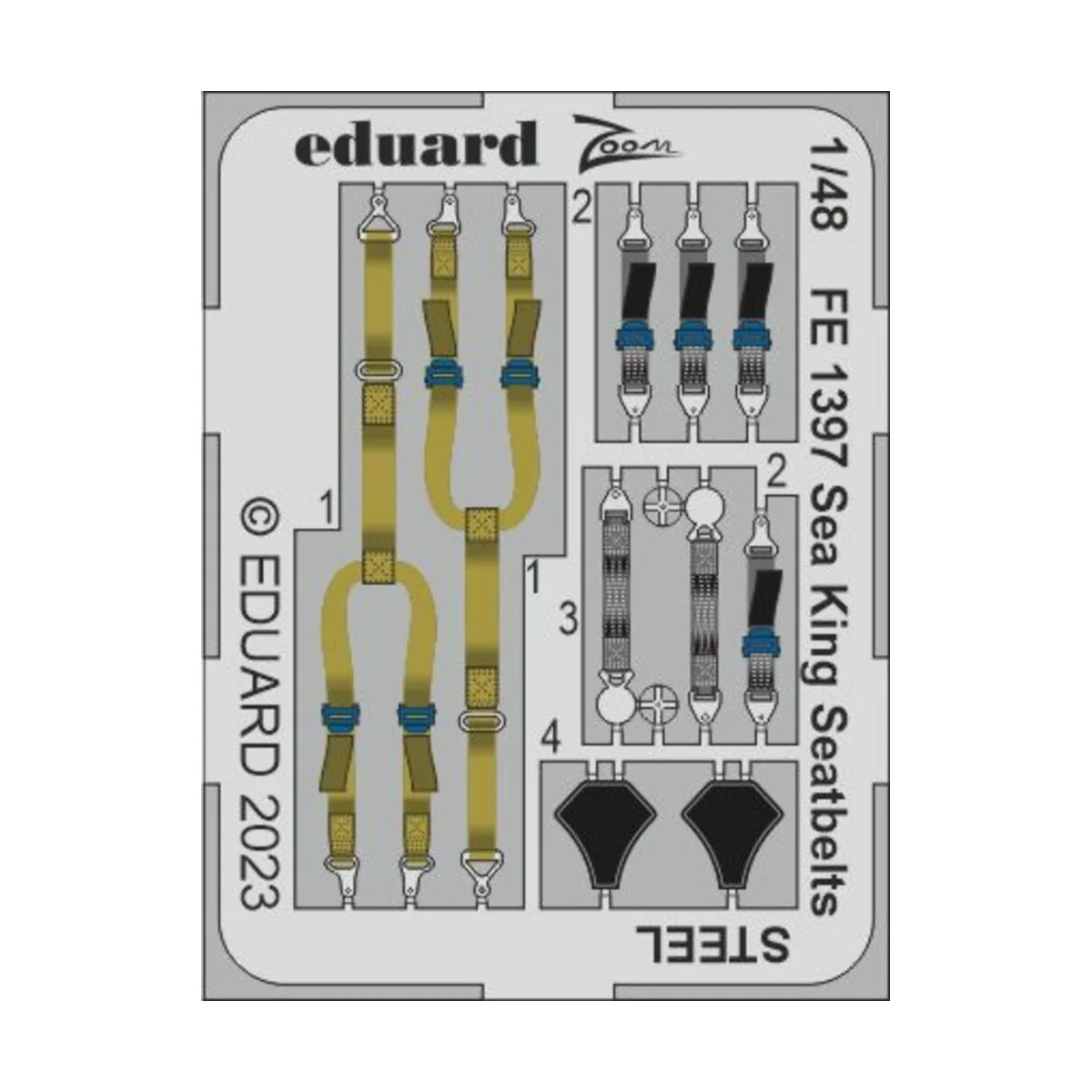 Sea King seatbelts STEEL 1/48 AIRFIX, 1/48 - Eduard Accessories FE1397