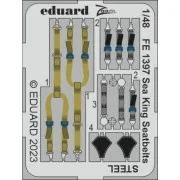 Sea King seatbelts STEEL 1/48 AIRFIX, 1/48 - Eduard Accessories FE1397