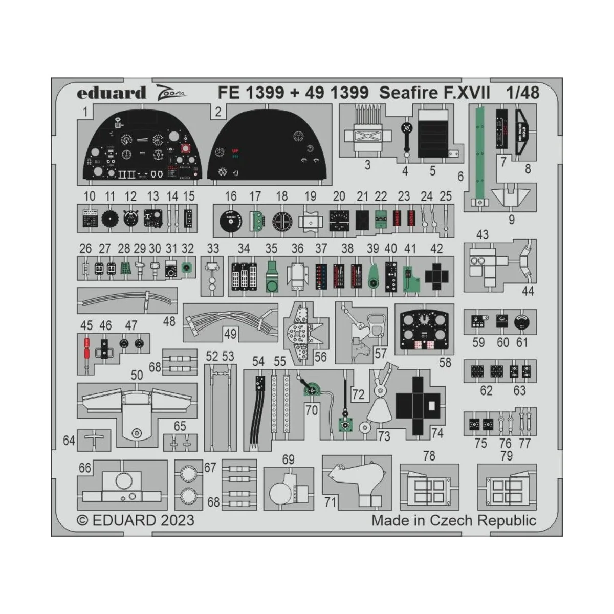 Seafire F.XVII, 1/48 - Eduard Accessories FE1399