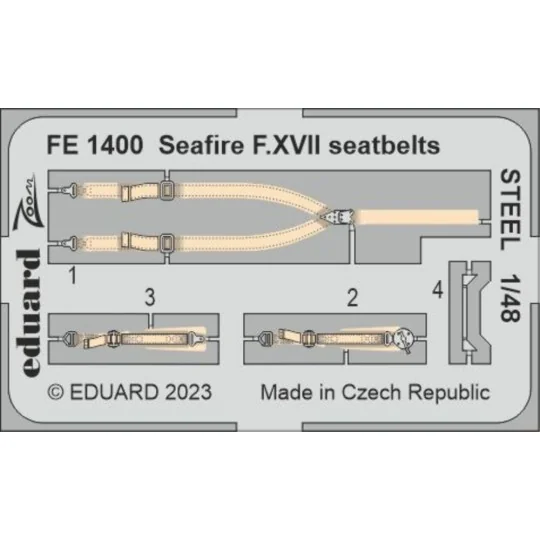 Seafire F.XVII seatbelts STEEL, 1/48 - Eduard Accessories FE1400