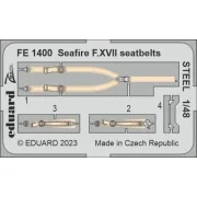Seafire F.XVII seatbelts STEEL, 1/48 - Eduard Accessories FE1400