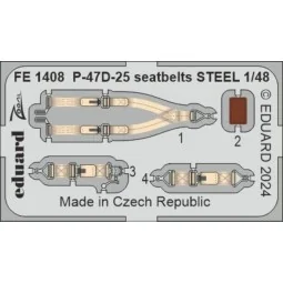 P-47D-25 seatbelts STEEL, 1/48 - Eduard Accessories FE1408