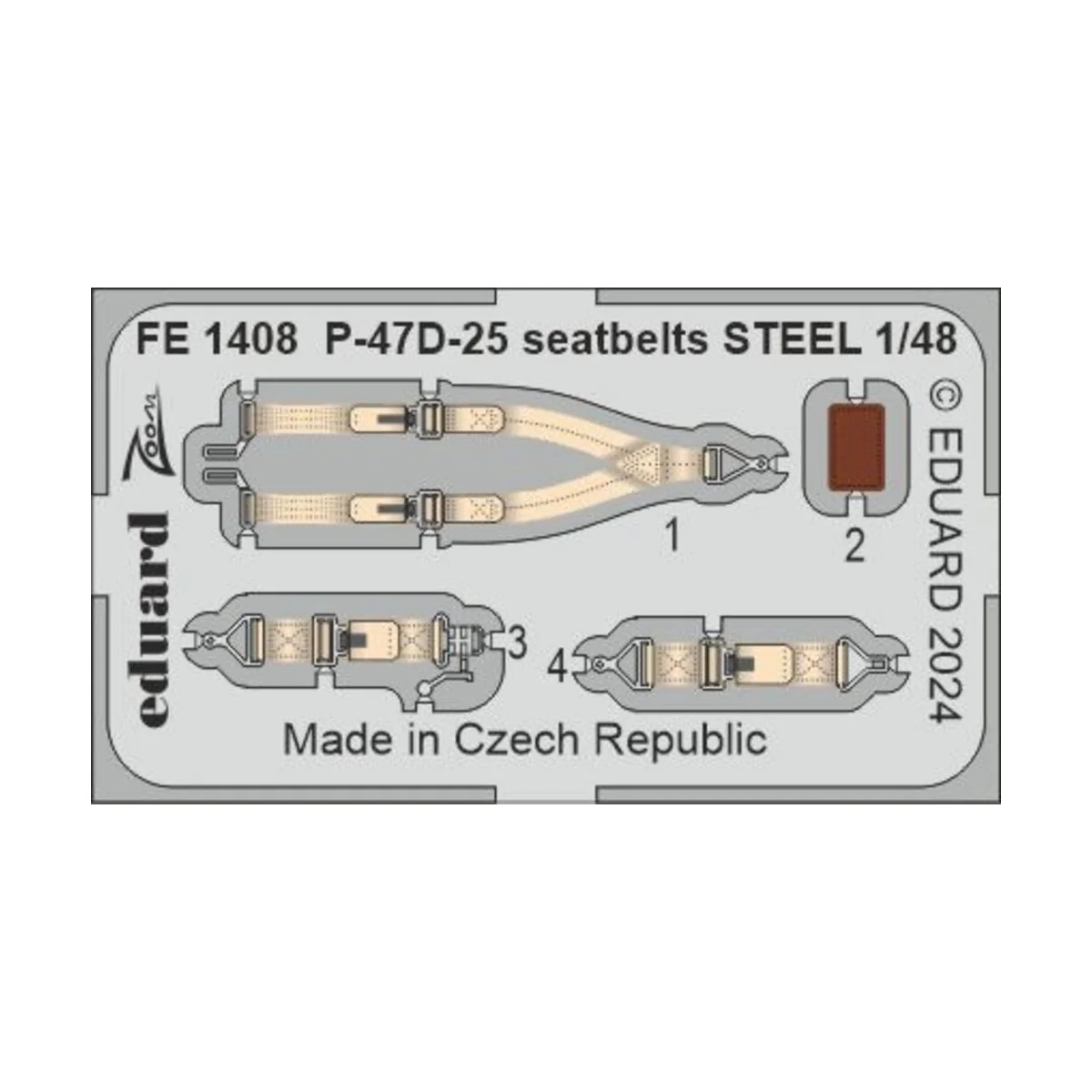 P-47D-25 seatbelts STEEL, 1/48 - Eduard Accessories FE1408