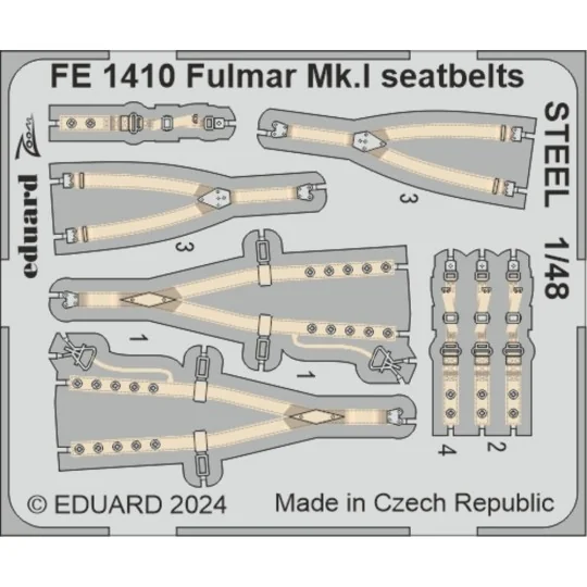 Fulmar Mk.I seatbelts STEEL, 1/48 - Eduard Accessories FE1410