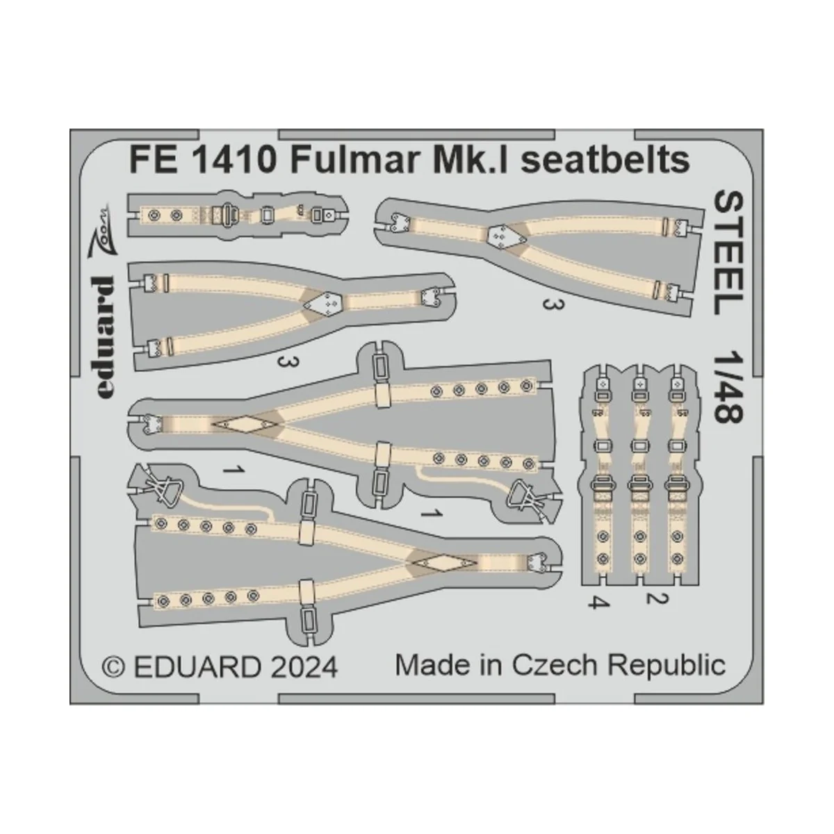 Fulmar Mk.I seatbelts STEEL, 1/48 - Eduard Accessories FE1410