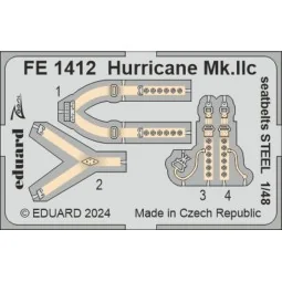 Hurricane Mk.IIc seatbelts STEEL, 1/48 - Eduard Accessories FE1412