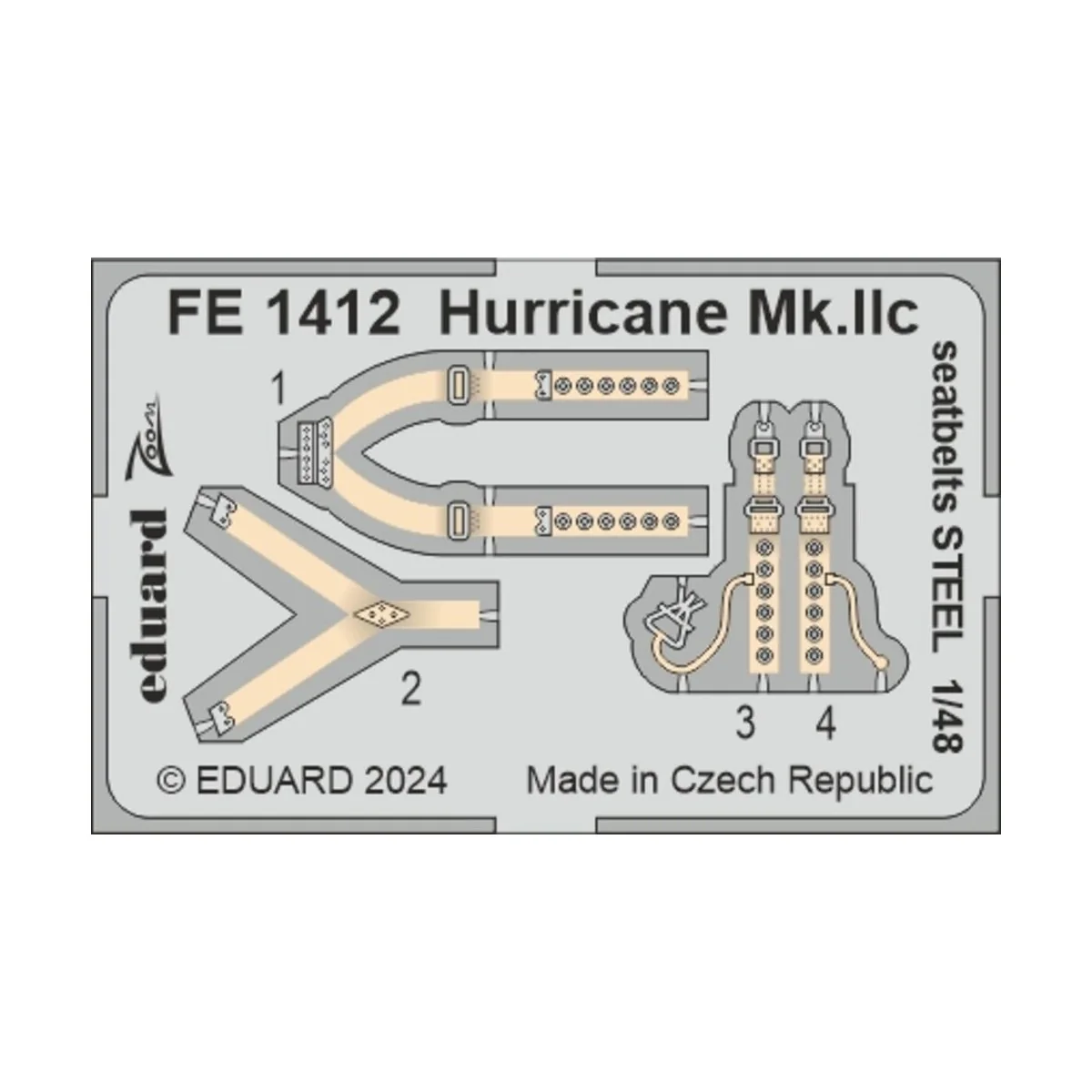 Hurricane Mk.IIc seatbelts STEEL, 1/48 - Eduard Accessories FE1412