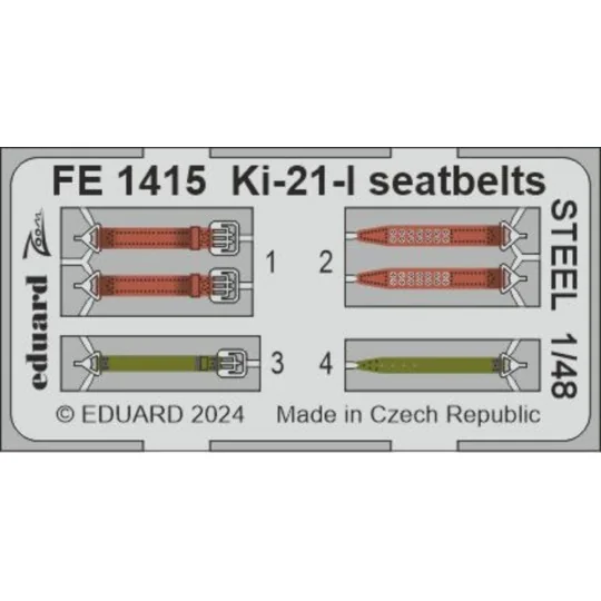 Ki-21-I seatbelts STEEL 1/48 ICM - Eduard Accessories FE1415