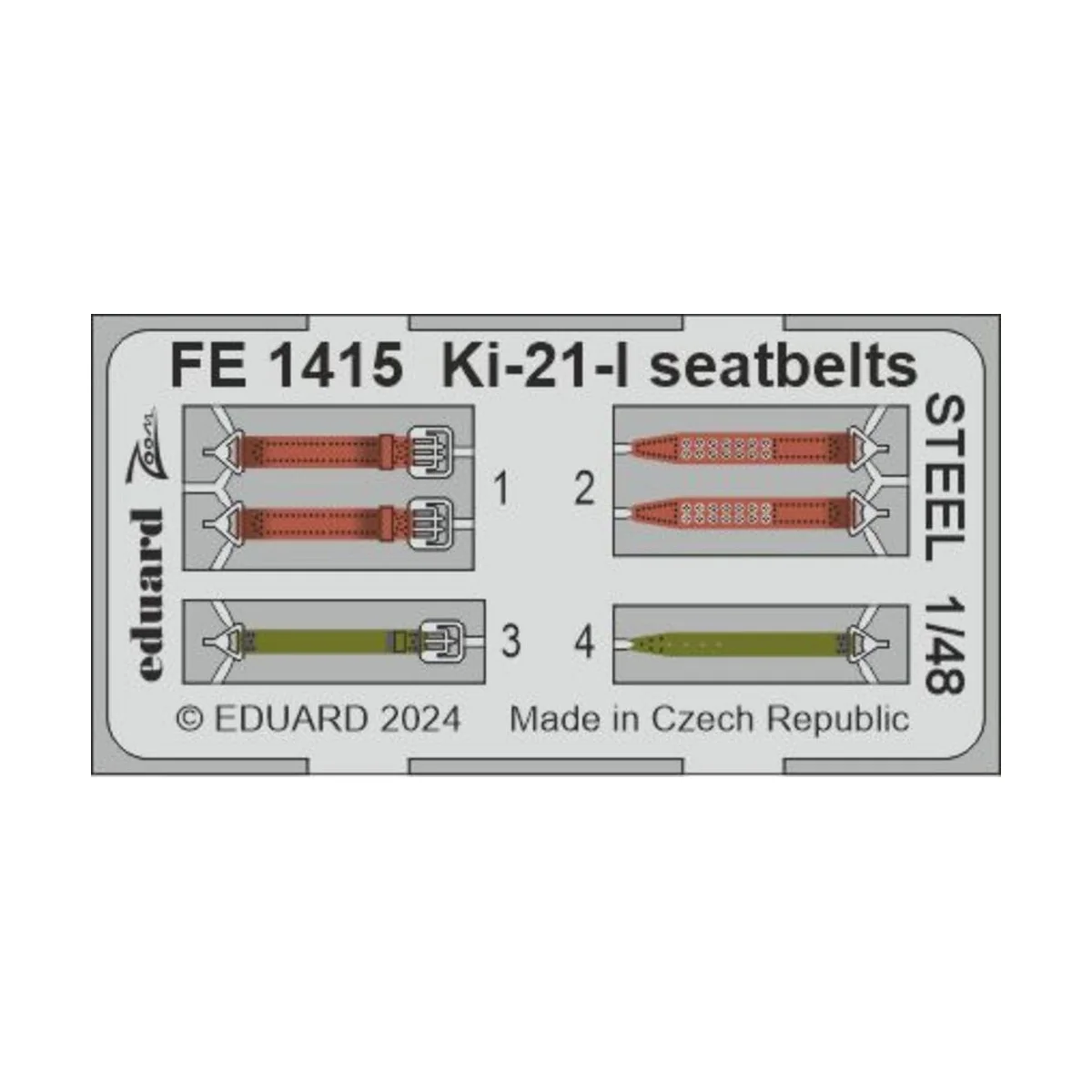 Ki-21-I seatbelts STEEL 1/48 ICM, 1/48 - Eduard Accessories FE1415