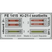 Ki-21-I seatbelts STEEL 1/48 ICM, 1/48 - Eduard Accessories FE1415