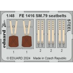 SM.79 seatbelts STEEL 1/48 EDUARD, 1/48 - Eduard Accessories FE1416