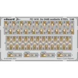 Go 244B seatbelts STEEL 1/48 ICM - Eduard Accessories FE1418