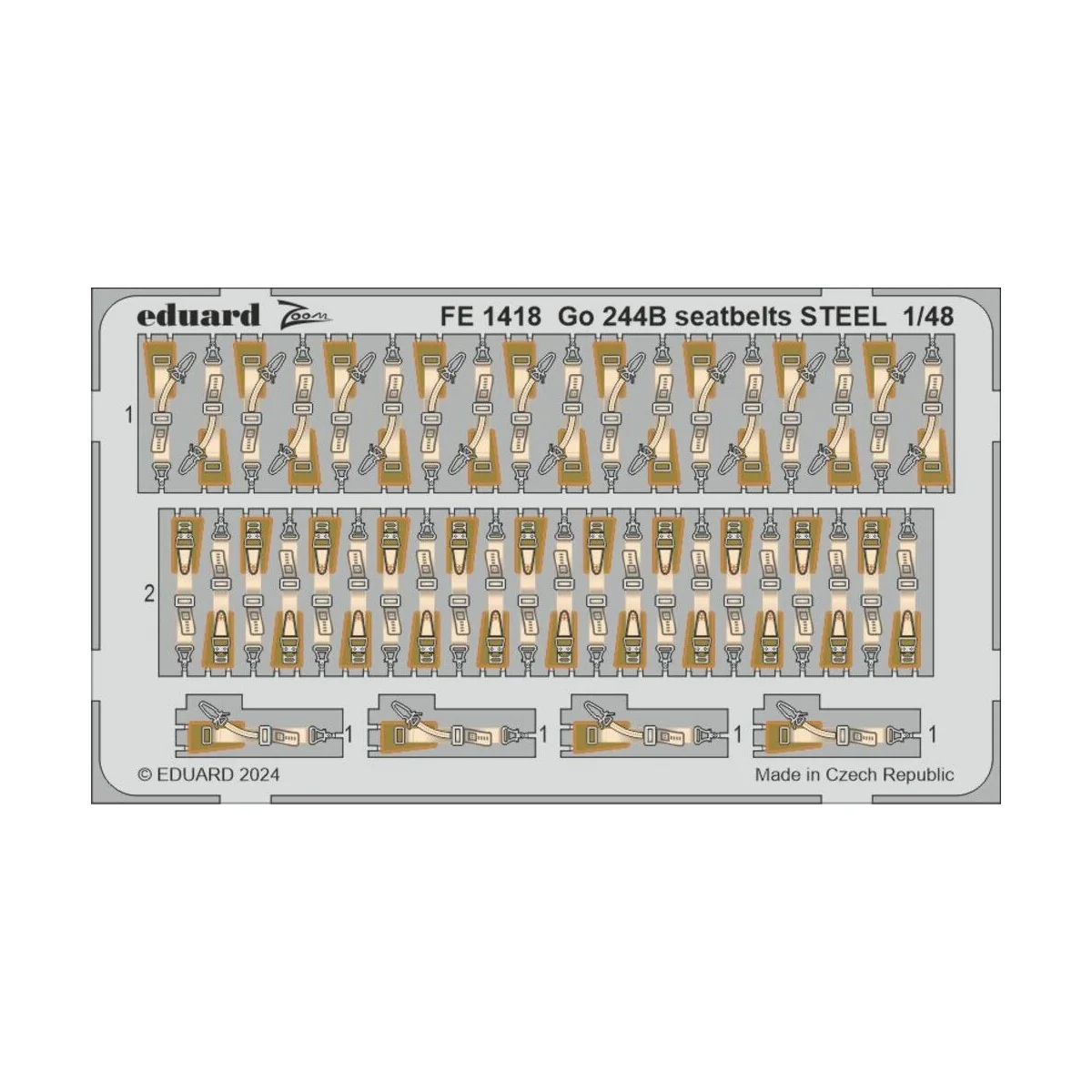 Go 244B seatbelts STEEL 1/48 ICM, 1/48 - Eduard Accessories FE1418