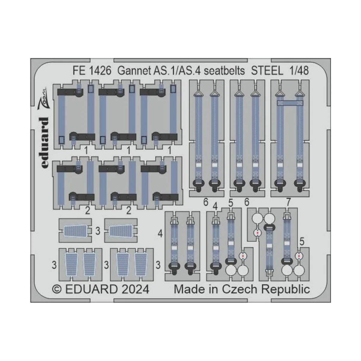 Gannet AS.1/AS.4 seatbelts STEEL 1/48 AIRFIX - Eduard Accessories F...