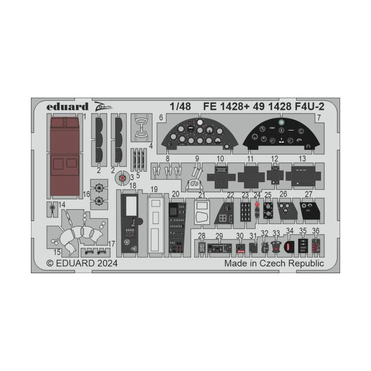 F4U-2 1/48 MAGIC FACTORY, 1/48 - Eduard Accessories FE1428