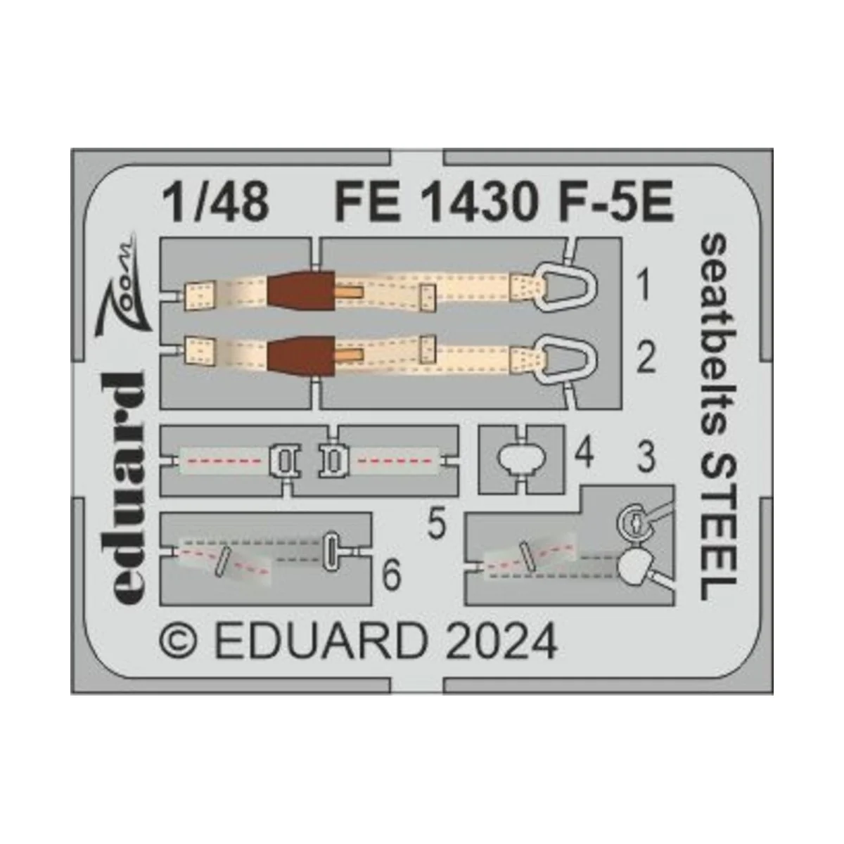 F-5E seatbelts STEEL 1/48 AFV CLUB / EDUARD - Eduard Accessories FE...
