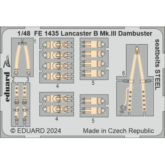 Lancaster B Mk.III Dambuster seatbelts STEEL 1/48 HKM - Eduard Acce...