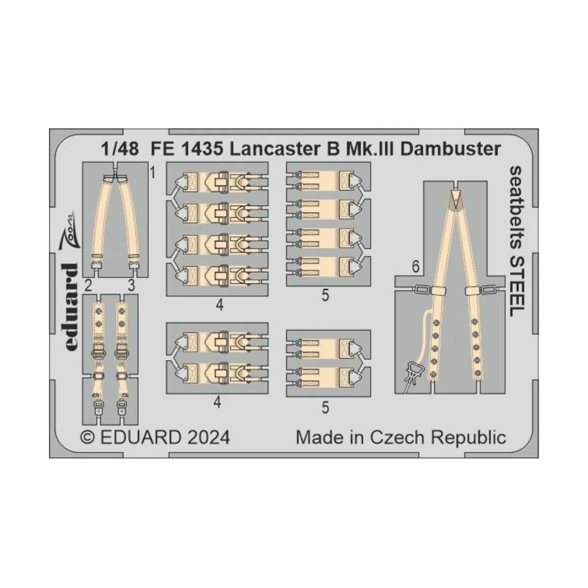 Lancaster B Mk.III Dambuster seatbelts STEEL 1/48 HKM - Eduard Acce...