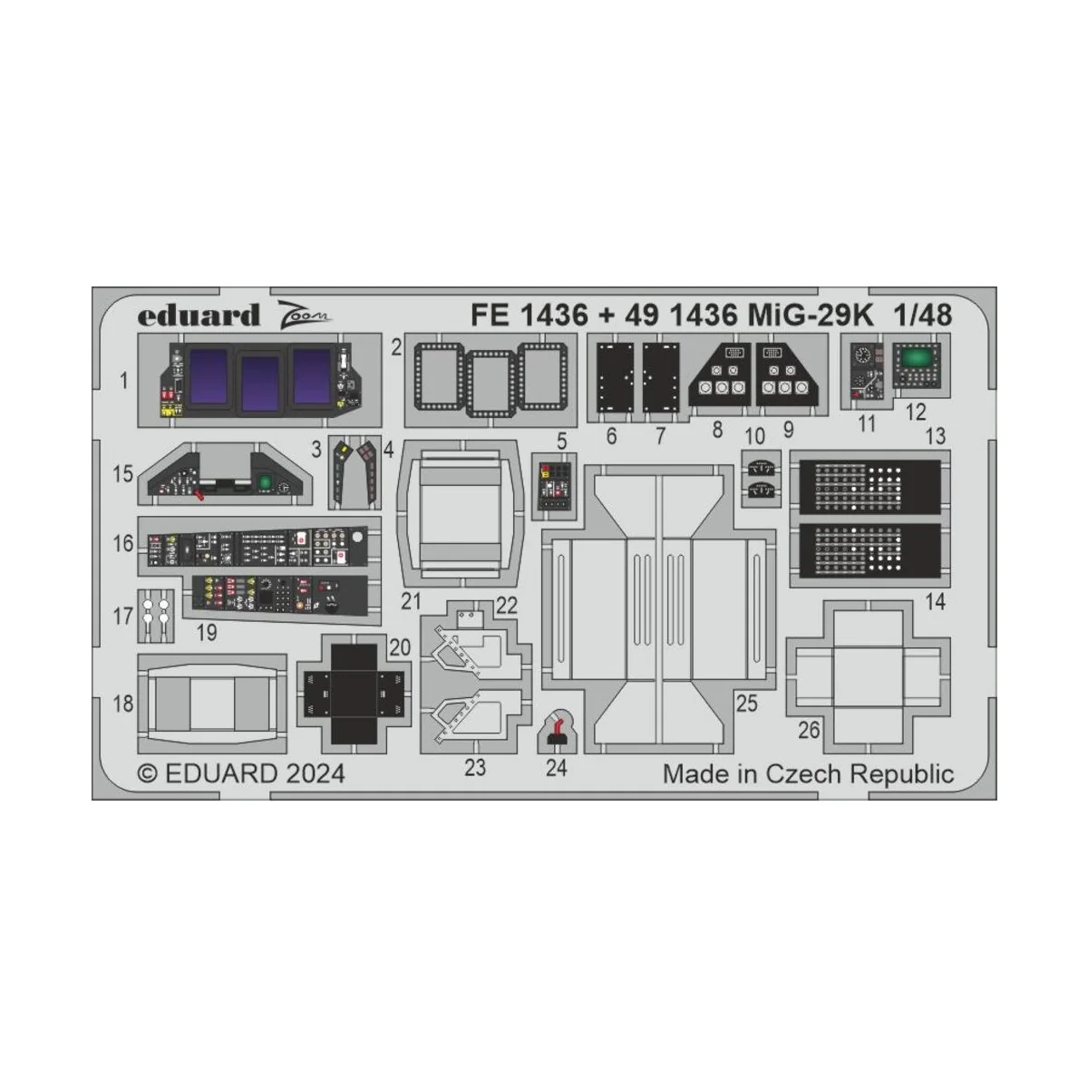 MiG-29K 1/48 HOBBY BOSS, 1/48 - Eduard Accessories FE1436