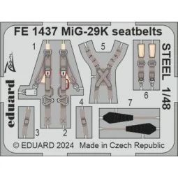 MiG-29K seatbelts STEEL 1/48 HOBBY BOSS - Eduard Accessories FE1437