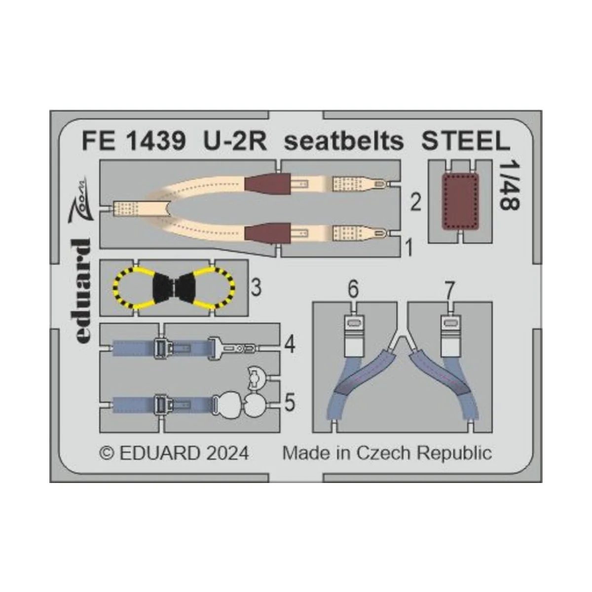 U-2R seatbelts STEEL 1/48 HOBBY BOSS - Eduard Accessories FE1439