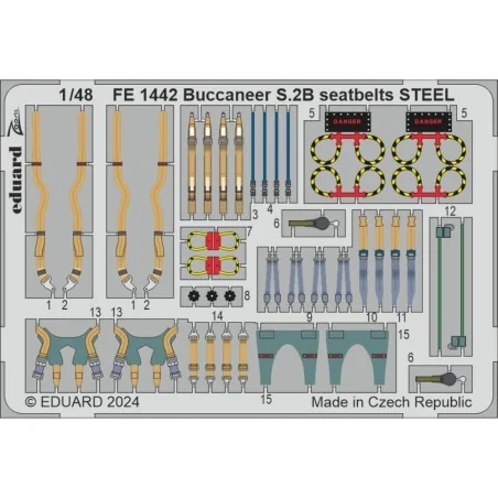 Buccaneer S.2B seatbelts STEEL AIRFIX, 1/48 - Eduard Accessories FE...