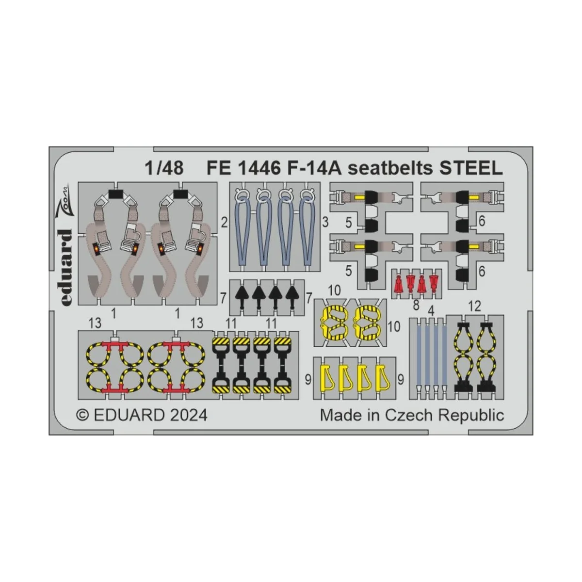 F-14A seatbelts STEEL GREAT WALL HOBBY, 1/48 - Eduard Accessories F...
