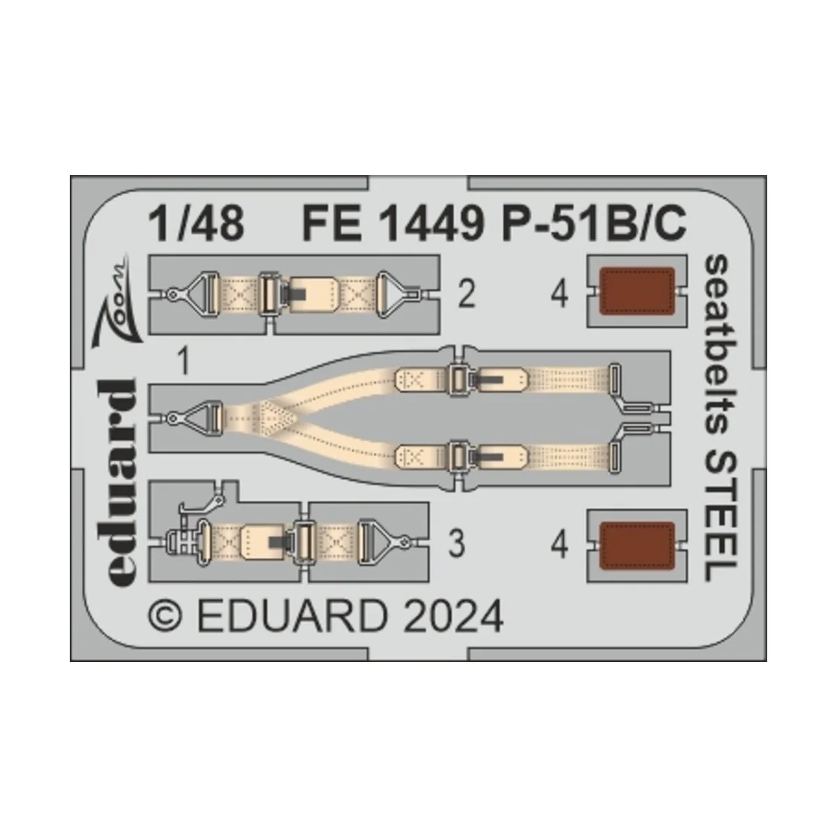 P-51B/C seatbelts STEEL EDUARD - Eduard Accessories FE1449