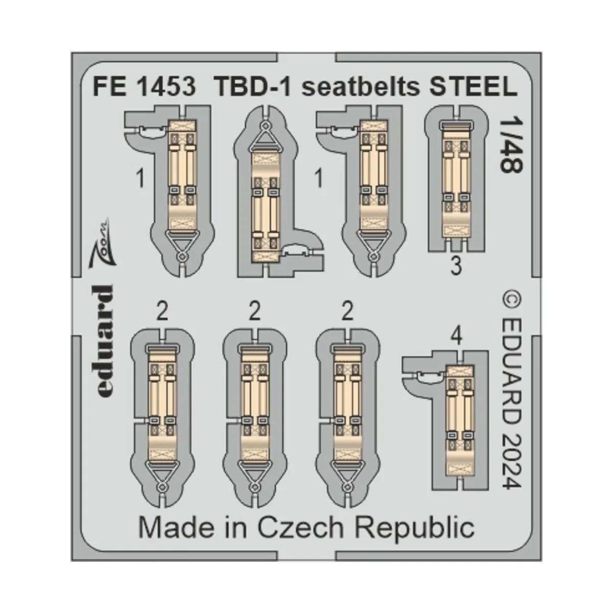 TBD-1 seatbelts STEEL HOBBY BOSS - Eduard Accessories FE1453