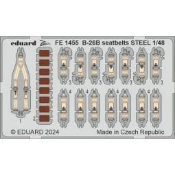 B-26B Marauder seatbelts STEEL ICM, 1/48 - Eduard Accessories FE1455