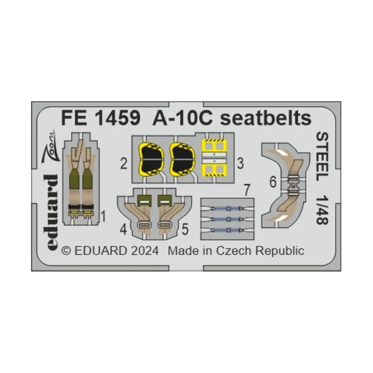 A-10C seatbelts STEEL, 1/48 - Eduard Accessories FE1459 A-10C seatbelts STEEL, 1/48 - Eduard Accessories FE1459