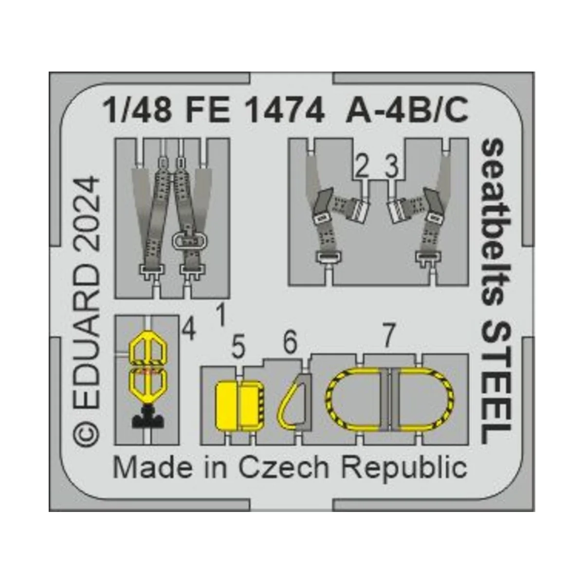 A-4B/C seatbelts STEEL, 1/48 - Eduard Accessories FE1474