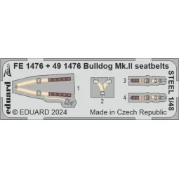Bulldog Mk.II seatbelts STEEL - Eduard Accessories FE1476