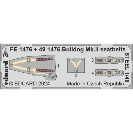 Bulldog Mk.II seatbelts STEEL, 1/48 - Eduard Accessories FE1476