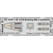 Bulldog Mk.II seatbelts STEEL - Eduard Accessories FE1476