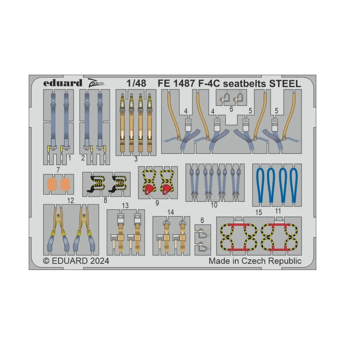 F-4C seatbelts STEEL, 1/48 - Eduard Accessories FE1487