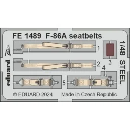 F-86A seatbelts STEEL CLEAR PROP, 1/48 - Eduard Accessories FE1489