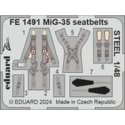 MiG-35 seatbelts STEEL HOBBY BOSS, 1/48 - Eduard Accessories FE1491 MiG-35 seatbelts STEEL HOBBY BOSS, 1/48 - Eduard Accessories FE1491