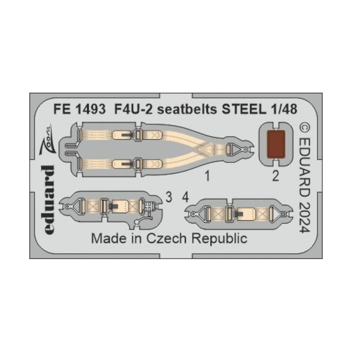 F4U-2 seatbelrs STEEL HOBBY BOSS - Eduard Accessories FE1493