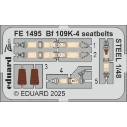 Bf 109K-4 seatbelts STEEL  EDUARD - Eduard Accessories FE1495