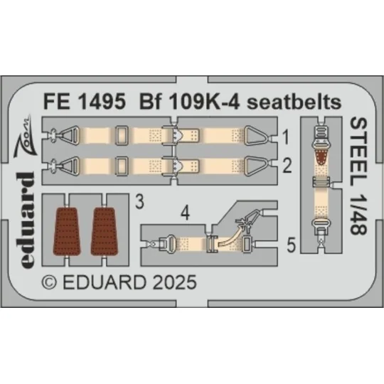 Bf 109K-4 seatbelts STEEL EDUARD, 1/48 - Eduard Accessories FE1495