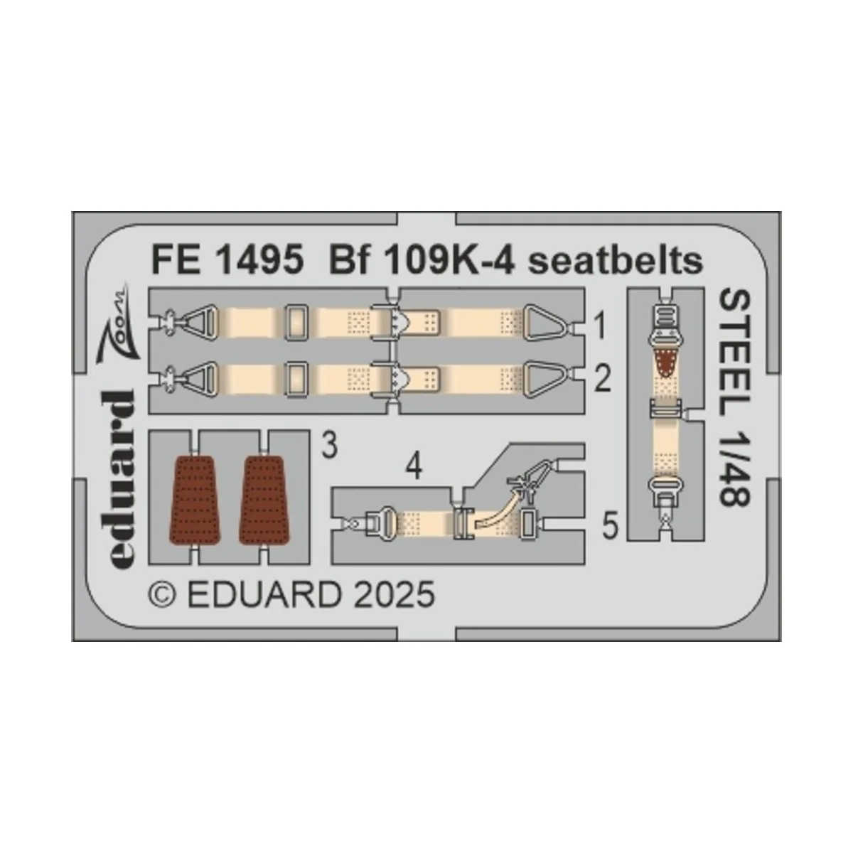 Bf 109K-4 seatbelts STEEL EDUARD, 1/48 - Eduard Accessories FE1495