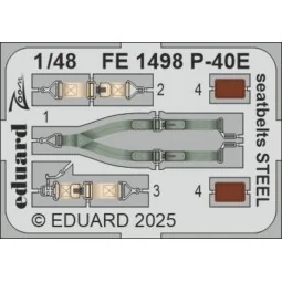P-40E seatbelts STEEL EDUARD, 1/48 - Eduard Accessories FE1498