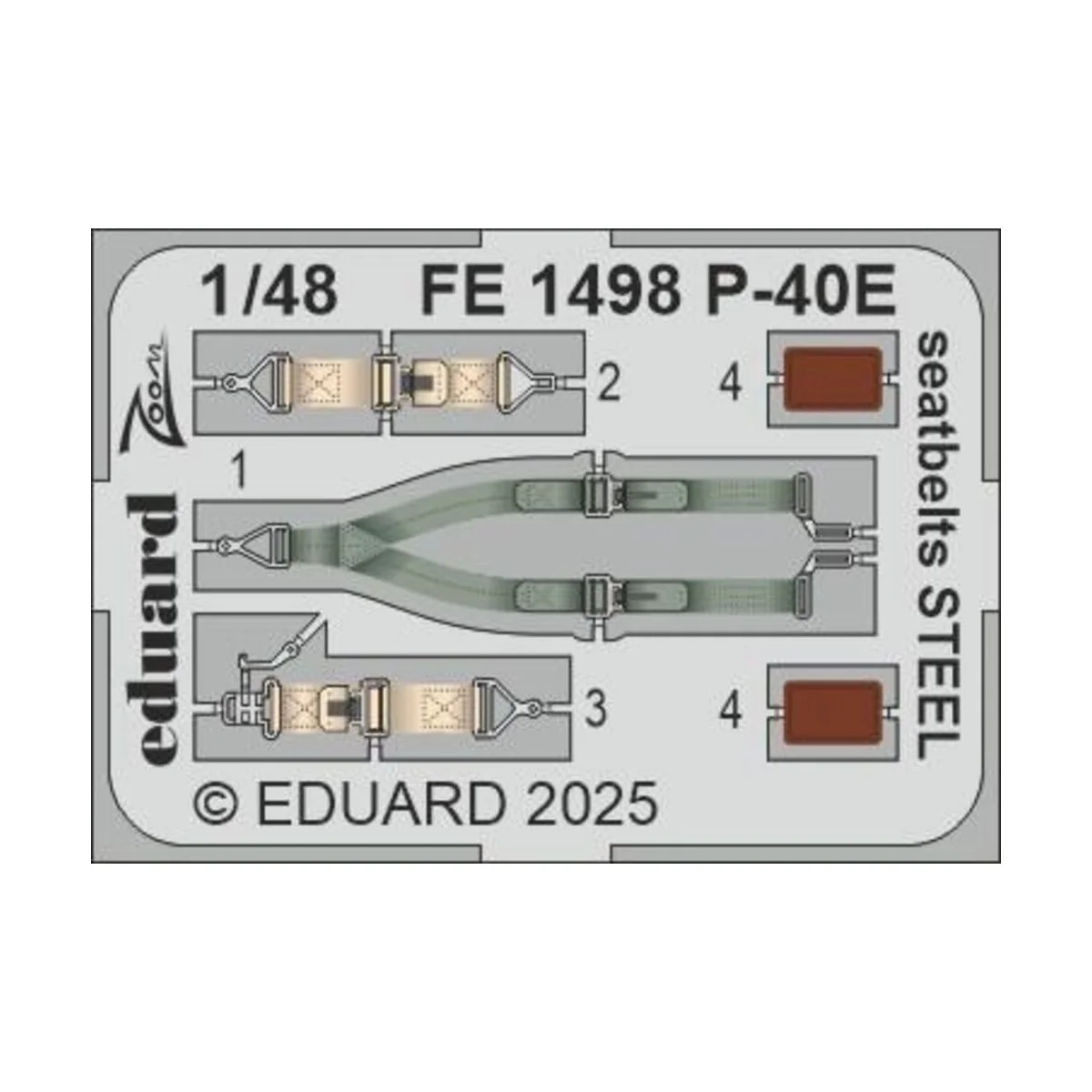 P-40E seatbelts STEEL EDUARD, 1/48 - Eduard Accessories FE1498